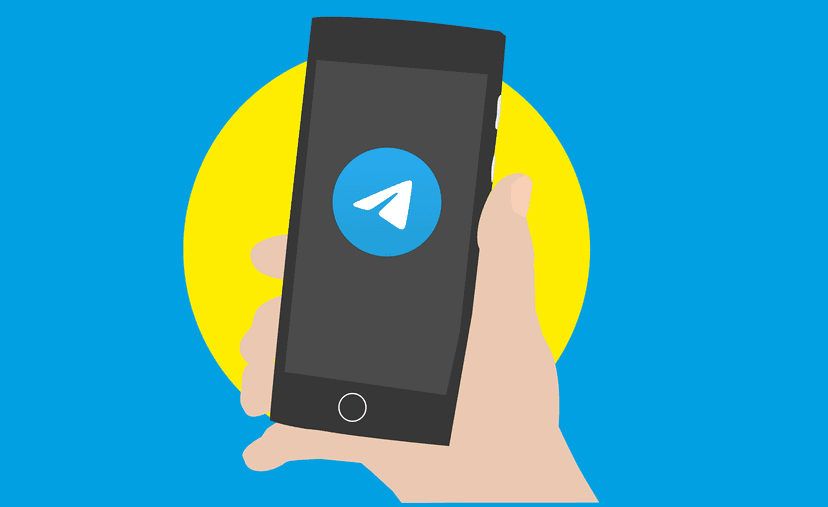 Person using the Telegram bot on their mobile phone